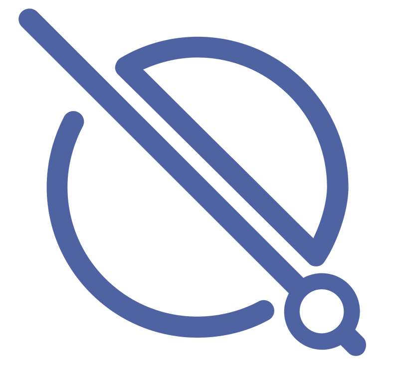 Quasi Q Logo Image of a science and robotics inspired symbol in a medium blue shade